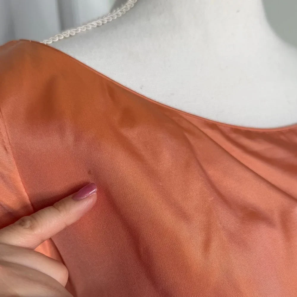RARE 1950s Peach Colored Prom Fit and Flair High Glam Dress